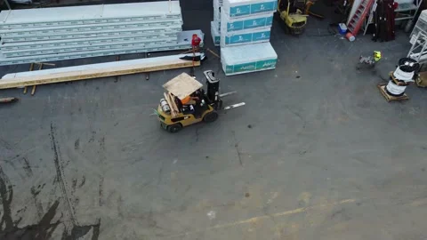 Forklift on Lumber Yard Video stock 168648930