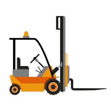 Forklift machine icon, flat style Stock Illustration