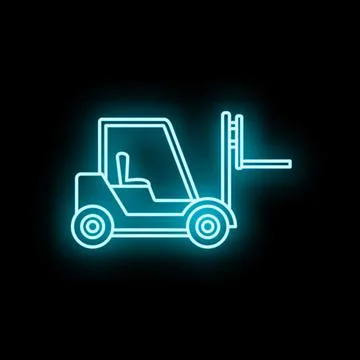 Forklift neon glow icon representing industrial logistics Stock Illustration