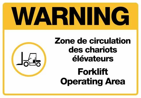 Forklift Operating Bilingual Construction Hazard Warning Signs French Иллюстрация