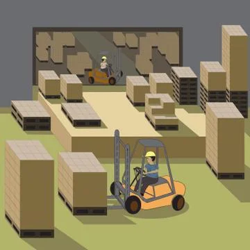 Forklift operator Stock Illustration