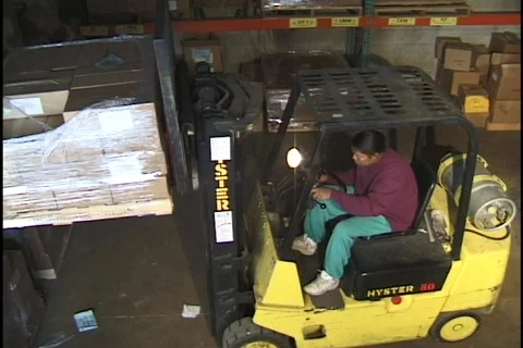 Forklift Operator Placing Skid 3 库存影片 297583
