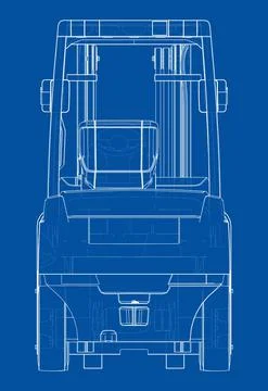 Forklift. Orthography Vector Stock Illustration