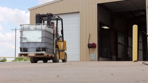 Forklift outside a Warehouse Stock-Footage 43889811