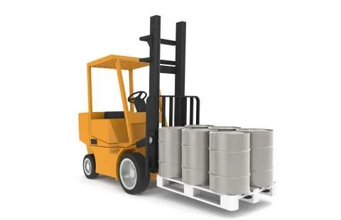 Forklift with Pallet, Front view. Part of a Warehouse series. Stock Illustration