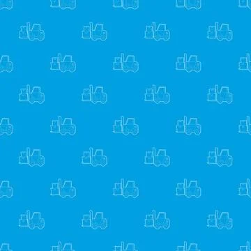 Forklift pattern seamless blue Illustrazione stock