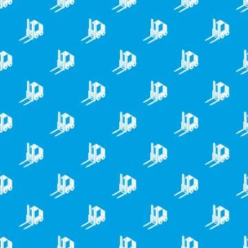 Forklift pattern seamless blue Illustrazione stock