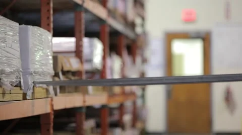 Forklift picking up pallet from shelf Video stock 51227732