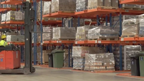 The Forklift Picks Up The Goods 動画素材 123019375