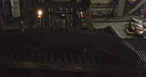 The forklift pulls up at the factory to pick up the cargo Stock Footage 132403056