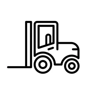 Forklift simple linear icon Stock Illustration