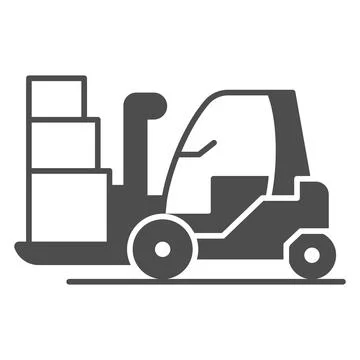 Forklift solid icon, airlines concept, forklift truck control vector sign on Stock Illustration