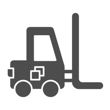 Forklift solid icon. Loader vector illustration isolated on white. Transport Stock Illustration