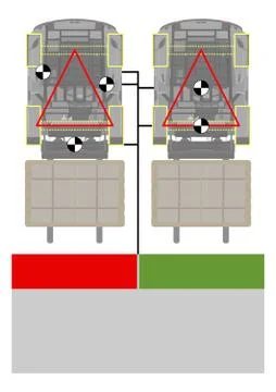 Forklift stability triangle. Stock Illustration
