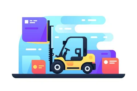 Forklift in stock Stock Illustration