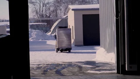 Forklift transports boxes in cucumbers Stock-Footage 108263846