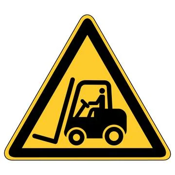 Forklift triangle sign - vector design Stock Illustration