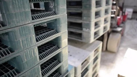 Forklift unload pallets 库存影片 72104316