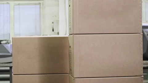 Forklift Unloading Stack Of Boxes Stock Footage 60700835