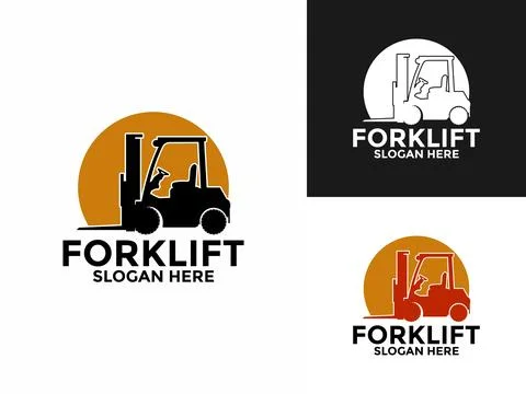 Forklift Vector Logo Design Template, Forklift Logo Design Vector Illustratio Stock Illustration