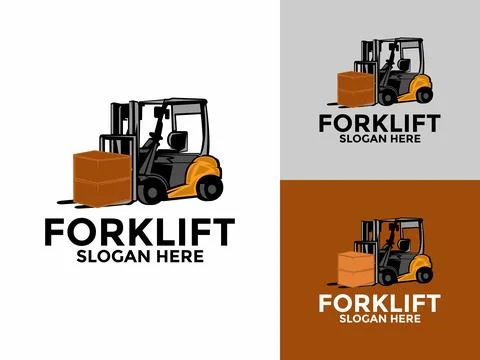 Forklift Vector Logo Design Template, Forklift Logo Design Vector Illustratio Stock Illustration