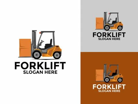 Forklift Vector Logo Design Template, Forklift Logo Design Vector Illustratio Stock Illustration