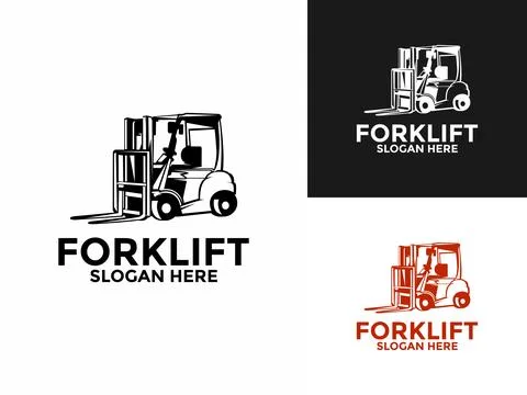 Forklift Vector Logo Design Template, Forklift Logo Design Vector Illustratio Stock Illustration