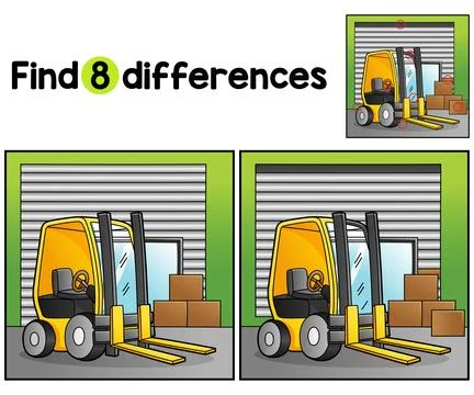 Forklift Vehicle Find The Differences Stock Illustration