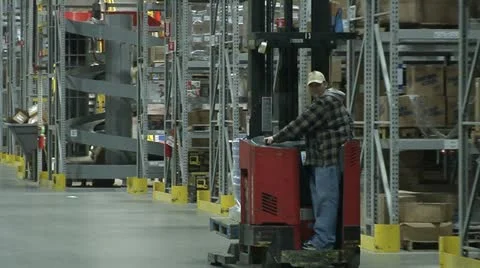 FORKLIFT IN WAREHOUSE  스톡 동영상 11158730