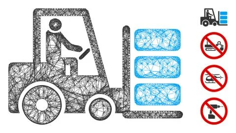 Forklift Web Vector Mesh Illustration 库存插图