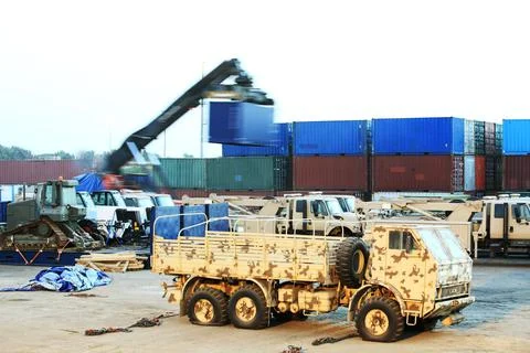Forklift at work Stock Photos