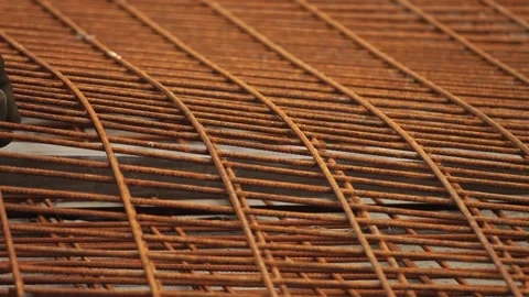 Forklifter loading and unloading metal mesh into truck Stock-Footage 243708611