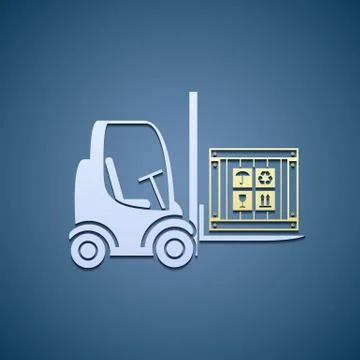 Forklifts with cargo box. Illustrazione stock