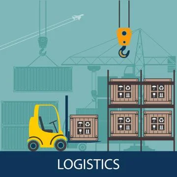Forklifts in the warehouse. Stock-Illustration