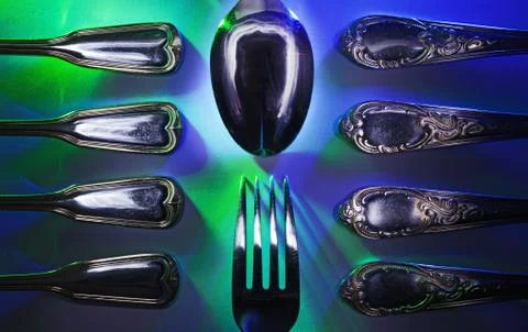 Forks and spoons 스톡 사진