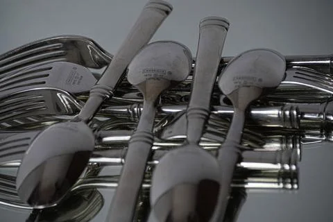 Forks and Spoons Stock Photos