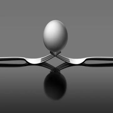 Forks with egg Stock Illustration