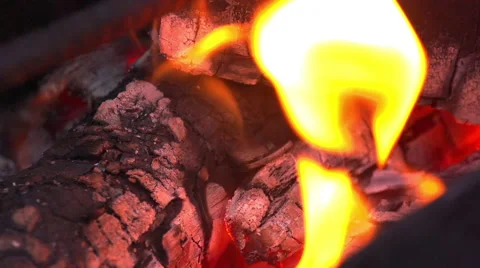 Forks of flame. Slow motion Stock Footage 54906850