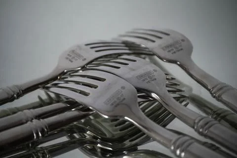 Forks on a Mirror Stock Photos