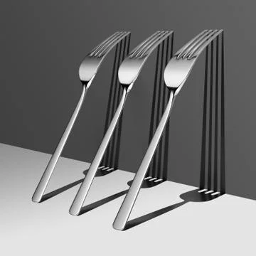Forks shadow Stock Illustration