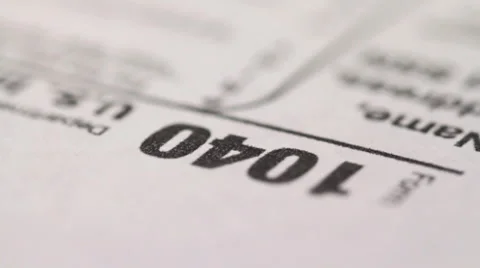 Form 1040. slider shot. Stock Footage 1340550