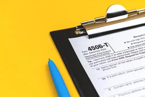 Form 4506-T Request for Transcript of Tax Return Stock Photos