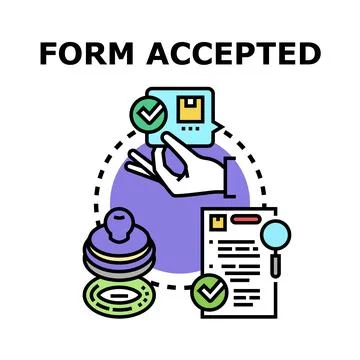 Form accepted concept illustrating document approval process Stock Illustration