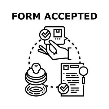 Form accepted concept illustrating document approval process Stock Illustration