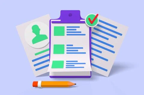 Form and profile 3d render Stock Illustration