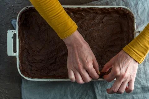Form for baking pie with dough top view Stock Photos