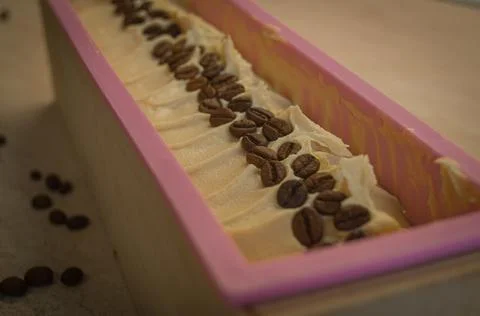 Form, with a base for handmade coffee soap Stock Photos