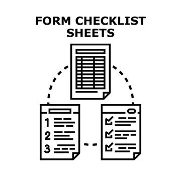 Form checklist sheets planning completing tasks イラスト素材