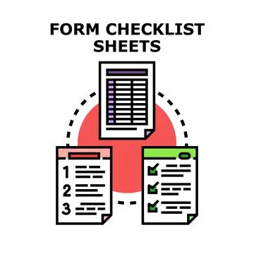 Form checklist sheets planning completing tasks イラスト素材