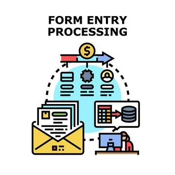 Form entry processing automation concept vector illustration Stock Illustration
